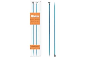 Mdoker 13.8 Inch Aluminum Knitting Needles,Colored Straight Single Pointed Metal Sweater Knitting Needle for DIY Knitting Projects,Size US 4(3.5mm)
