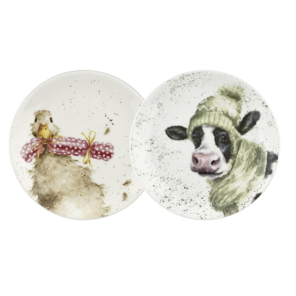Royal Worcester, Coupe Plate S/2 (Cow & Duck), Multi-Coloured