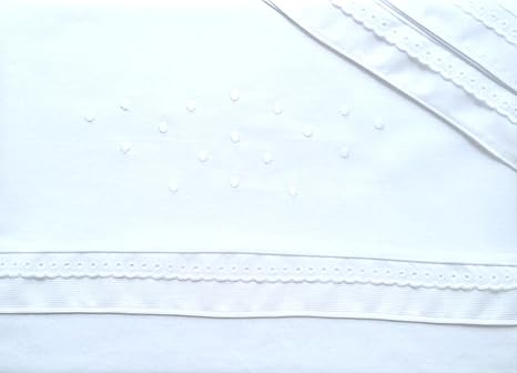 SABANAS CUNA 120 X 60 CMS, 100% ALGODON MOTITAS BLANCO: Amazon.es ...
