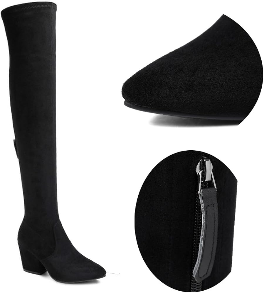  | N.N.G Women Boots Winter Over Knee Long Boots Fashion Boots Heels Autumn Quality Suede Comfort Square Heels US Size | Over-the-Knee