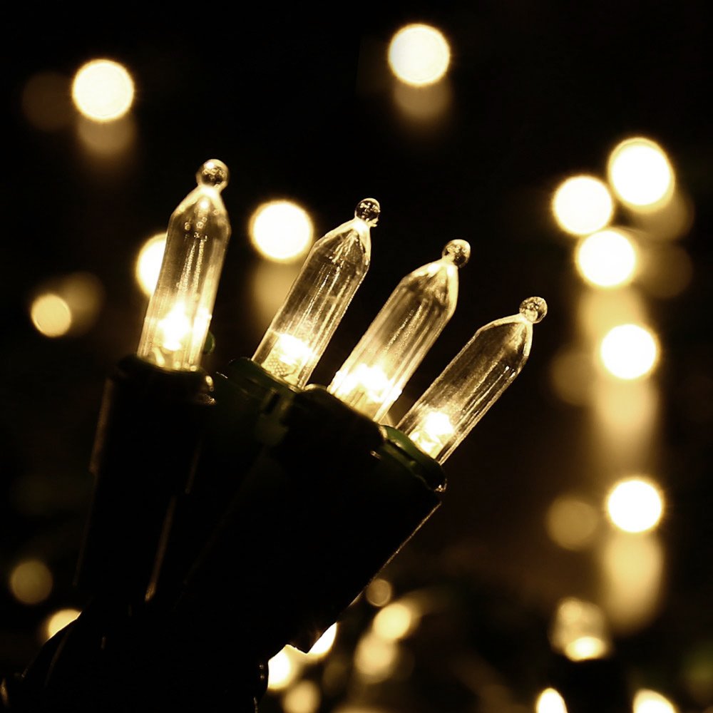 Brizled LED Christmas Lights, 100 LED 33 ft Mini String Lights, 120V UL Certified for Indoor and Outdoor Decoration, Patio and Christmas Tree, Warm White