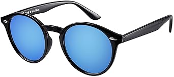 Original La Optica UV400 Unisex Retro Sonnenbrille Rund - Farben, Einzel-/Doppelpacks, Verspiegelt