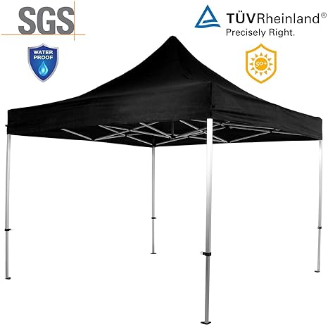 INSTENT® Pro 3x3m Faltpavillon, Alu Pavillon, WASSERDICHT (SGS geprüft) + UV-Schutz 50+ (TÜV Rheinland geprüft), inkl. Zubehö