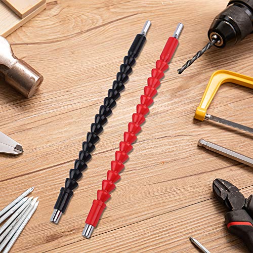 WBCBEC 2 Pieces 11.5 Inch Flexible Extension Shaft with 10 Drill Bit Sets Flexible Drill Bit Extension Drill Flexible Shaft Batch Head Connecting Rod Multi-angle Work - Thumbnail 5