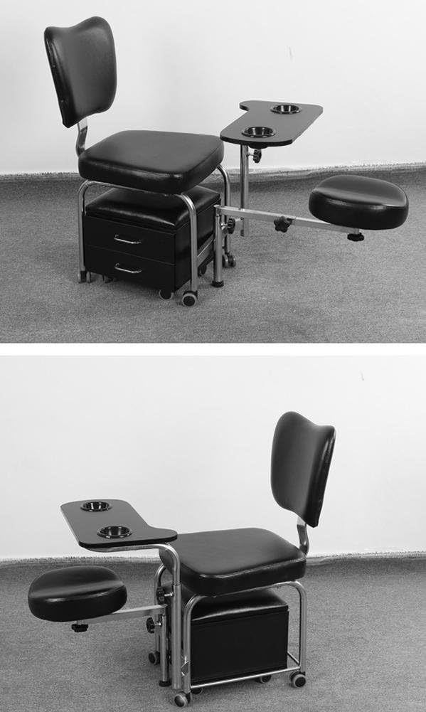 SalonTrolley Nail Table Professional Salon Beauty Stool Set Hairdressing Trolley for Manicure Pedicure Nails Cart Chair Salon SPA With Drawers, black: Sports & Outdoors