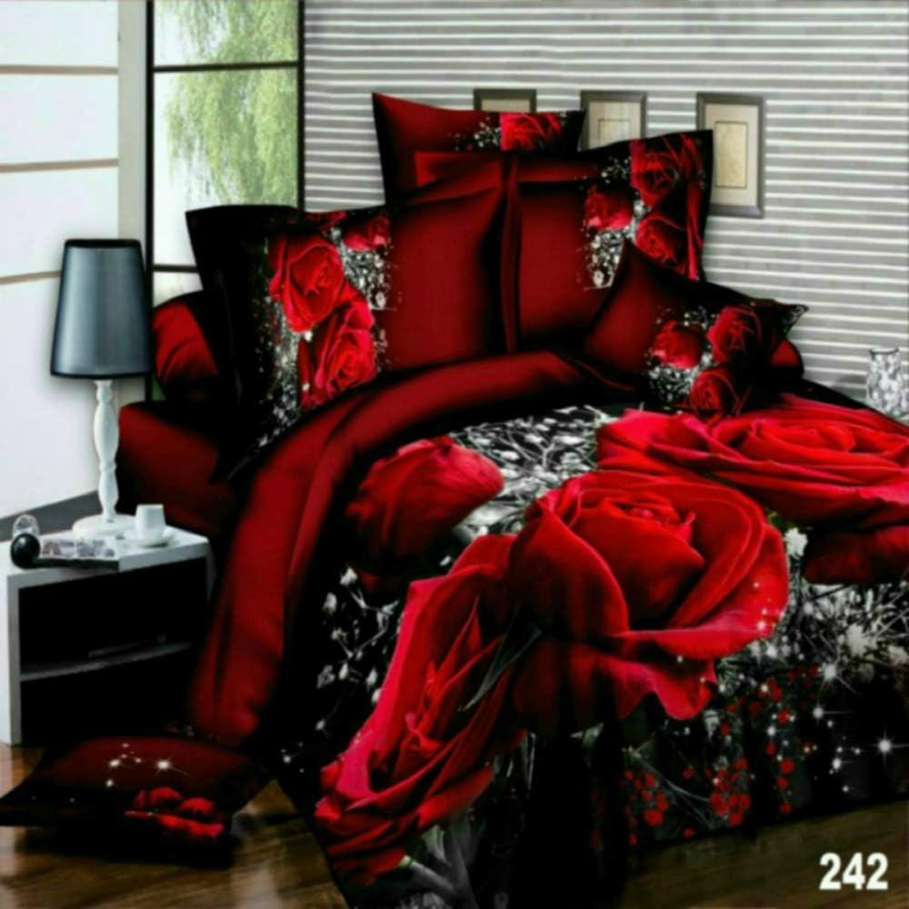 3D 3 Piece Beautiful Printed Multi Designs Duvet/Quilt Cover Complete Bedding Sets (Single, 242)