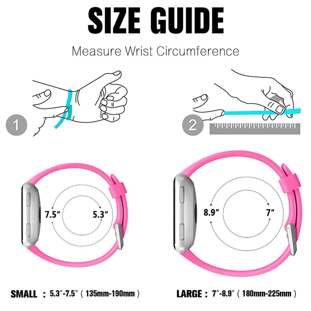 ZellyPower Watch Band Compatible for Fitbit Versa 2/Fitbit Versa/Fitbit Versa Lite for Women Men, Classic Soft Silicone Sport Strap Replacement Wristband for Fitbit Versa Smart Watch