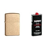 Zippo Armor Pocket Lighter, Tumbled Brass with 12