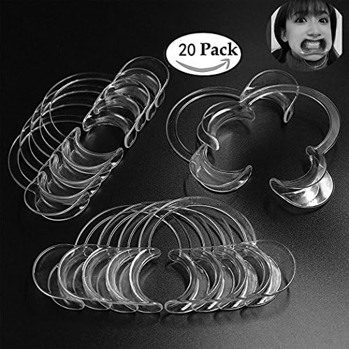 Juliu Mouthpieces for Watch Ya Mouth/Speak Out Game 20pcs C-Shape Clear Teeth Whitening Intraoral Cheek Lip Retractors Mouth Opener,FDA & FBA,Small Size for Kids