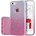 MILPROX Compatible for iPhone 5s/5/SE Case, Girls Shiny Glitter CASE [Bling Crystal Clear][Extremely Sparkling], Slim Premium 3 Layer Hybrid, Anti-Slick/Protective/Soft Case