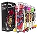 Live Infinitely 32 oz. Infuser Water Bottles - Featuring a Full Length Infusion Rod, Flip Top Lid, Dual Hand Grips (Deep Red, 32 oz)