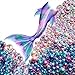 1700pcs 4mm Craft Supplies Multicolored Gradient Mermaid Blue Round Faux ABS Pearls Beads Smooth ABS Pearls Filler Beads Jewelry Making Rainbow Beads (4mm)