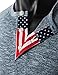 H2H Men's American Flag Henley Short Sleeve T shirts BLUE US L/Asia XL (CMTTS0172)
