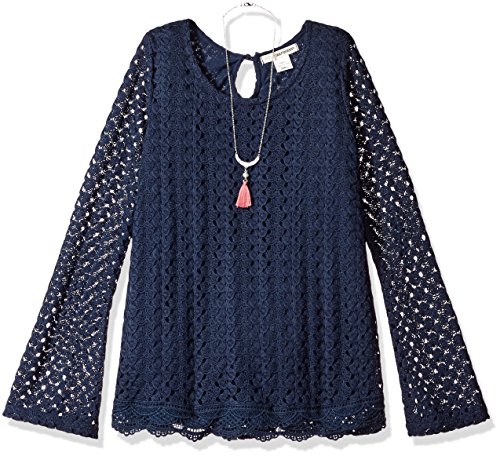 Self esteem little girls  long solid bell sleeve top wi…