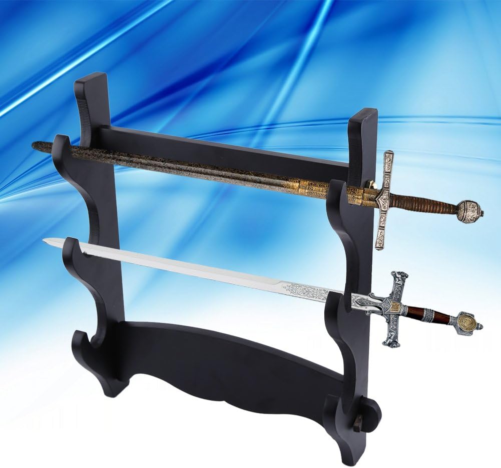 Sword Stand, Three Tier Katana Hanger Display Holder for Samurai Sword Collectors Wall Mounted Bracket for Home Decor and Exhibition - Image 3