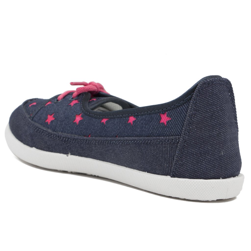 asian shoes lr-71 navy blue pink canvas women shoes