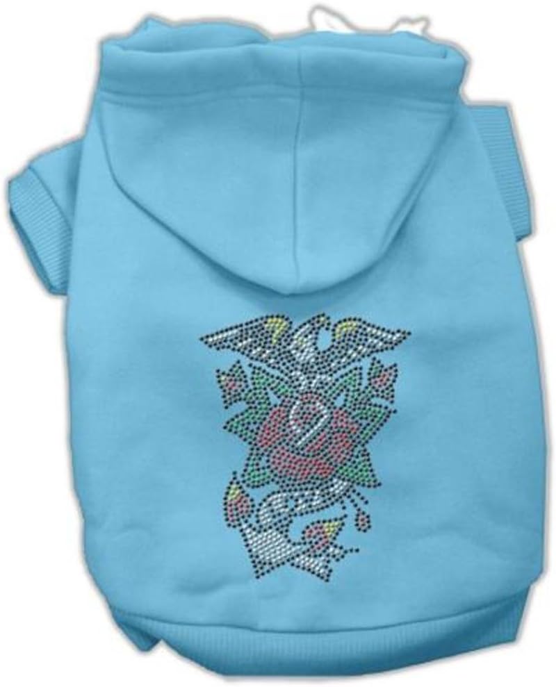 Mirage Pet Products Eagle Rose Nail Head Hoodies, Extra Small 8-inch, Baby Blue