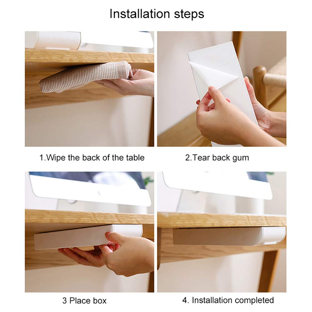 ACECITY Debajo del cajón del escritorio Autoadhesivo Almacenamiento