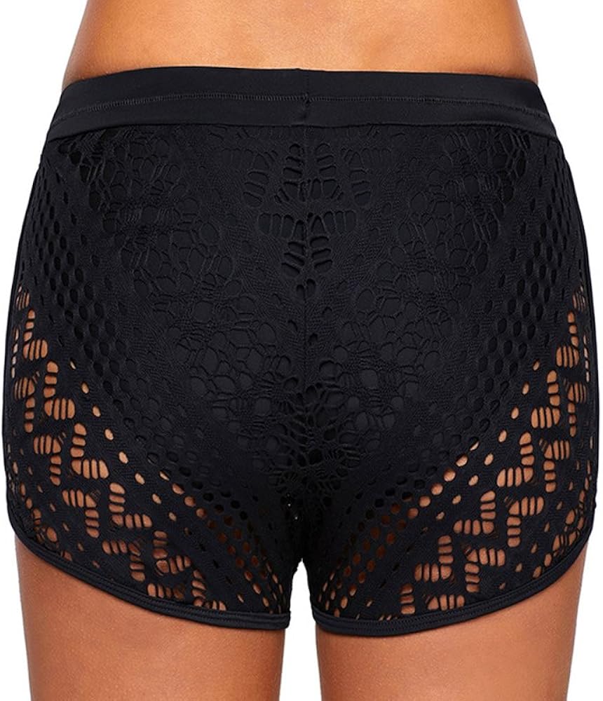 womens lace swim shorts