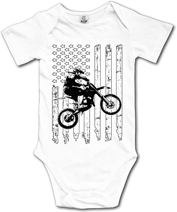 Baby Girls Boys Classic Short Sleeve Infant Baby Onesies Motocross Dirt
