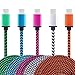 BestElec Phone Charger Cable - 5Pack Extra Long Fast Charging Syncing Cords Blue&Black