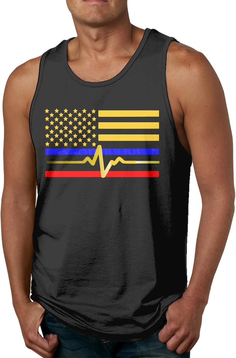 911 Dispatcher Thin Blue Line Red Flag Mens