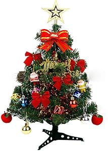 Ritioneer Christmas Tree,Artificial Christmas Tree with Ornaments 30/45/60CM Christmas Decoration Family Christmas Decoration Indoor and Outdoor Decoration