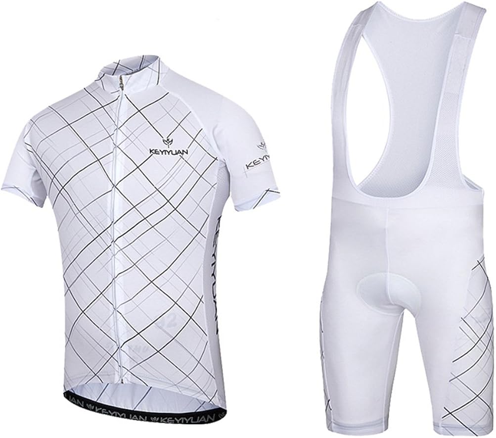Uriah Men's Bicycle Jersey Bib Shorts Sets Short Sleeve with Back Zippered Bag: Clothing