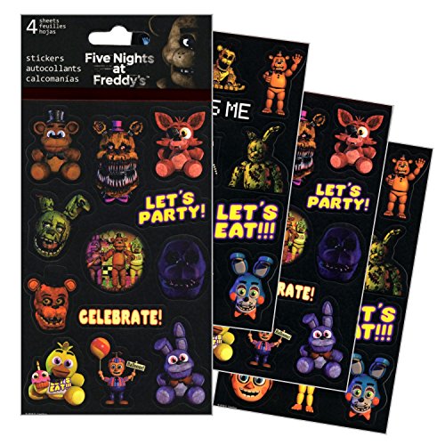Five Nights At Freddy's Stickers - 4 Sheets of Stickers