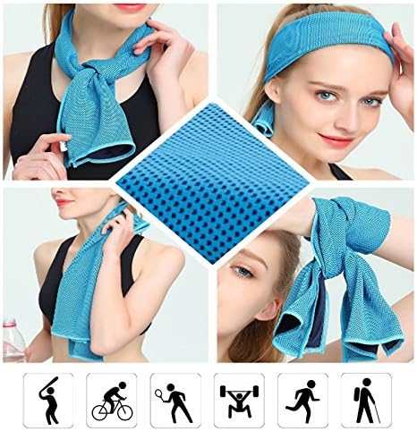 Cooling Towel Evaporative Microfiber Towel Instant Relief Quick Try Ice Towel - Perfect for Yoga Golf Pilates Camping Fitness Running Gym 40"x12"