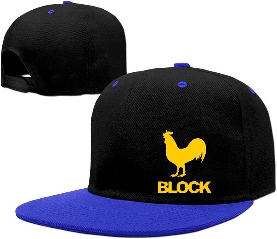 Ftmsr Cock Block Flat Brim Hip Hop Baseball Cap Adjustable Blank Cap for Men&Women