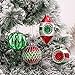 Valery Madelyn 10ct 37.528.514CM Red Green White Christmas Glass Ball Ornament EG0106-0011