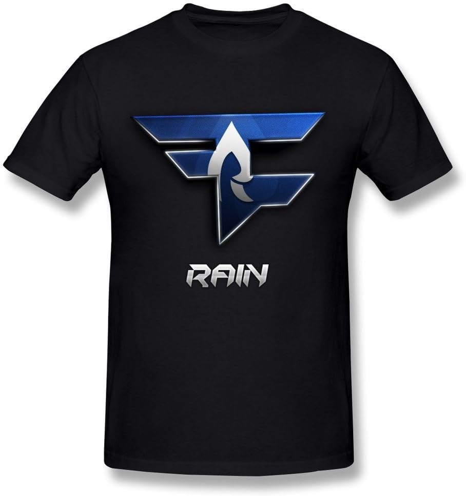 FENGDA Men's Faze Rain Logo T-Shirt Black Short Sleeve