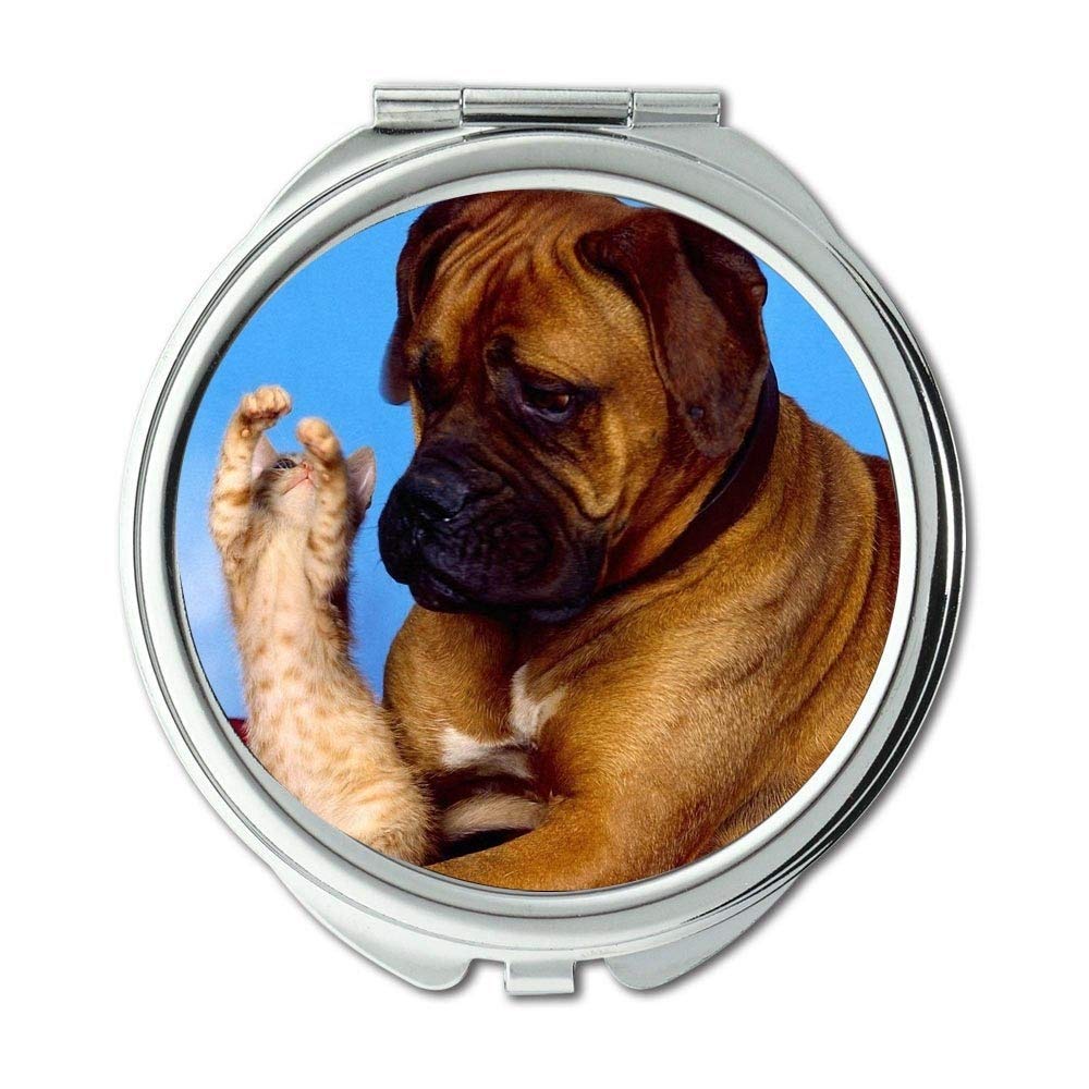 Mirror,Travel Mirror,Cute Dog dog b q,pocket mirror,1 X 2X Magnifying