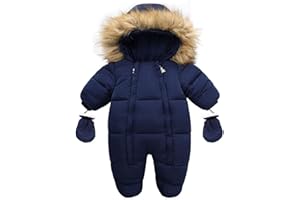 CYTAFE Baby Girl Boy Snowsuit Cute Down Jacket Hooded Romper Light Puffer Padded Jumpsuit Infant Winter Outwear