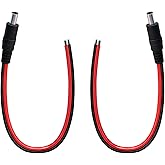 0.8FT 5.5mmx2.5mm Pigtail Cable Male 14AWG DC Maintenance Cable DC 5525 Connector for CCTV Surveillance Camera LED Strip Lights Energy Storage Power Supply Solar Panel 2pcs