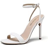 DREAM PAIRS Women’s High Stilettos Open Square Toe Ankle Strap Heels Sexy Comfort Strappy Dress Shoes Wedding Bridal Pumps Sandals
