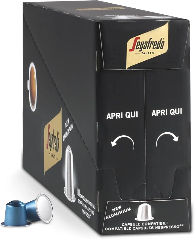 Zanetti 100 Cápsulas de Aluminio Compatibles con Nespresso Café Descafeinado con Método Natural (10 Cajas de 10 Cápsulas) - Adecuadas para Máquinas Nespresso Original