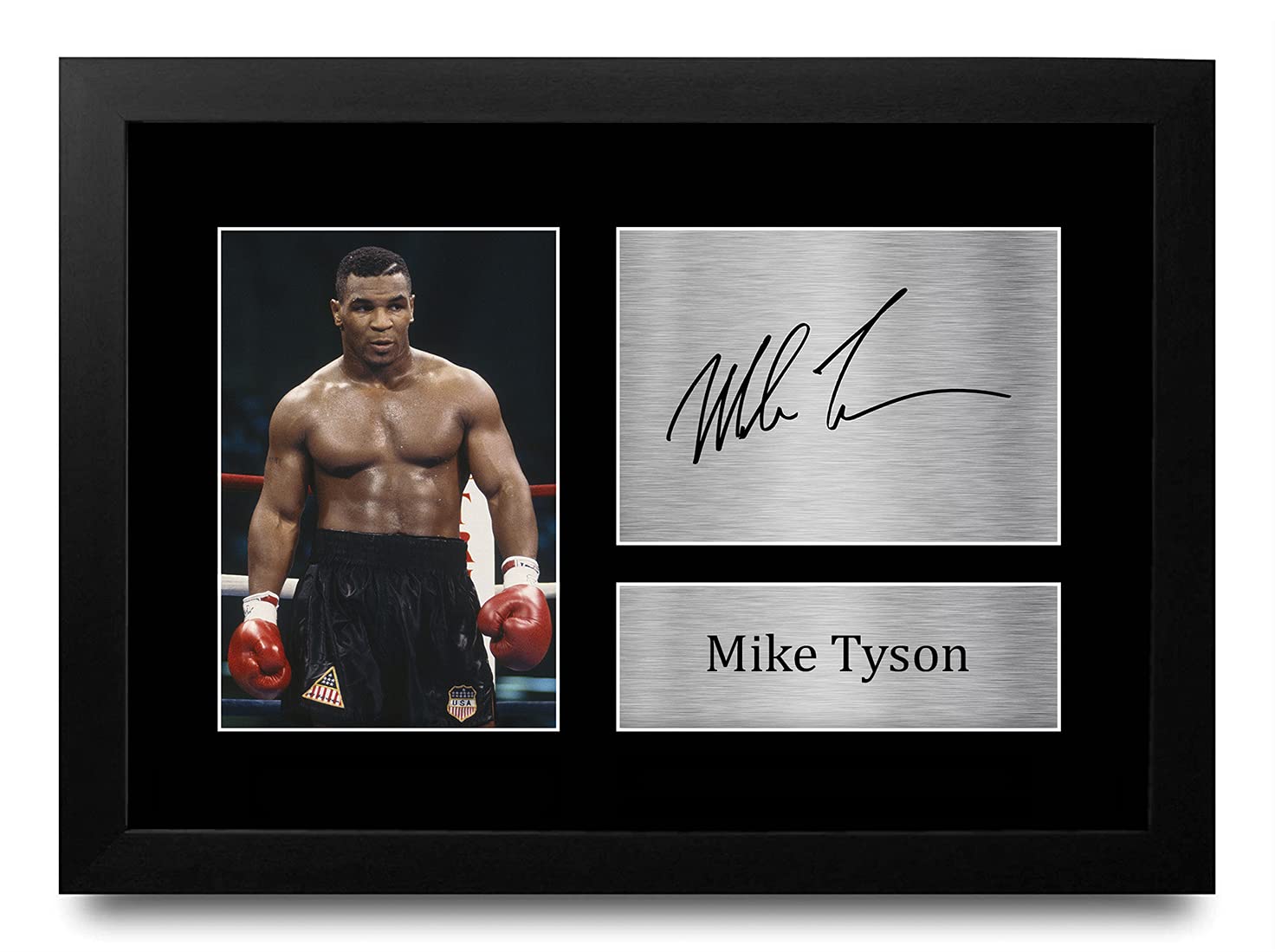 HWC Trading FR Mike Tyson Gift Signed FRAMED A4 Printed Autograph Boxing Gifts Print Photo Picture Display