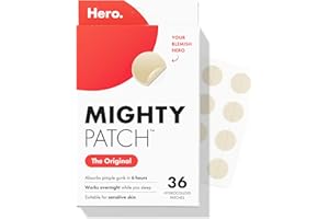 Mighty Patch Original Patch from Hero Cosmetics - #1 Hydrocolloid Acne Pimple Patches for Face, Shrinking Zits & Whiteheads in 1 Use, Nighttime Spot Pimple Stickers for Face, 36 Count