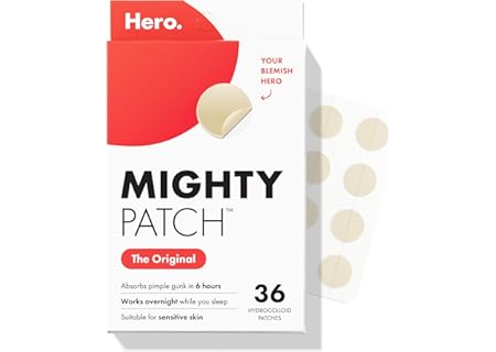 Mighty Patch Original Patch from Hero Cosmetics - #1 Hydrocolloid Acne Pimple Patches for Face, Shrinking…