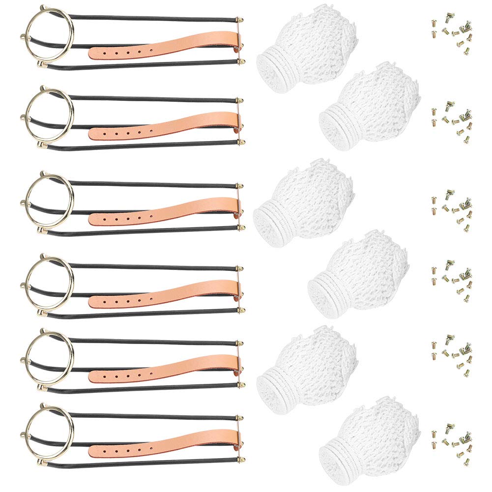 Tbest Billiards Table Rail Pockets,6pcs Billiards Table Rail Pockets Standard Snooker Billiard Table Replacement Solid Empire Rail with Net Pockets Set