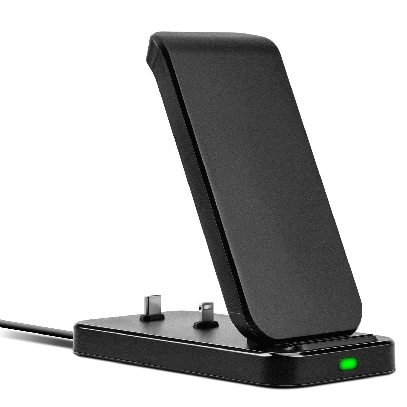 Photo 1 of 2 in 1 Fast Max 15W Qi Wireless Charger Charging Stand for iPhone 16/15/14/13/12/Pro/Max/Plus/Ultra, Airpods 1/2/3/ Pro1/2, Charging Station for Samsung Galaxy S21/S10, Galaxy Buds Live/Pro/+