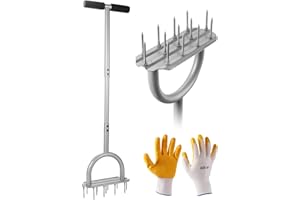 Enlfjoss Lawn Spike Aerator, Manual Lawn Aerator,Gardening Lawn Aerator for Compacted Soils and Lawns, Non-Slip T-Handle Grass Spike Aeration with 2.3" Solid Steel Spikes