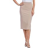 Fishers Finery Women's Ecofabric Ponte Pull On Midi Length Pencil Skirt; Form Fitting