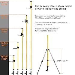 Huepar 12 Ft./3.7m Telescoping Pole with 1/4-Inch