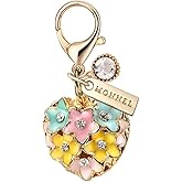 MONNEL MC141 Adorable Crystal Flowers Heart Lobster Clasp Charm Pendant with Velvet Bag (1 piece)