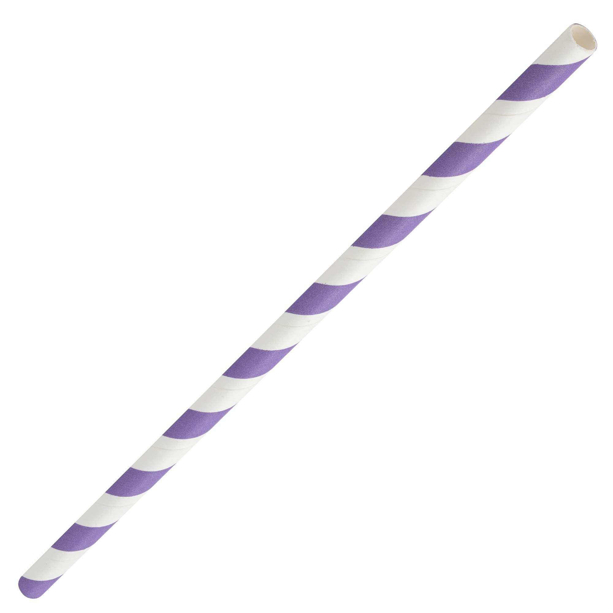 Lilac & White Paper Straws 8inch - Pack of 250 - Eco-Friendly Paper Straws, Paper Drinking Straws