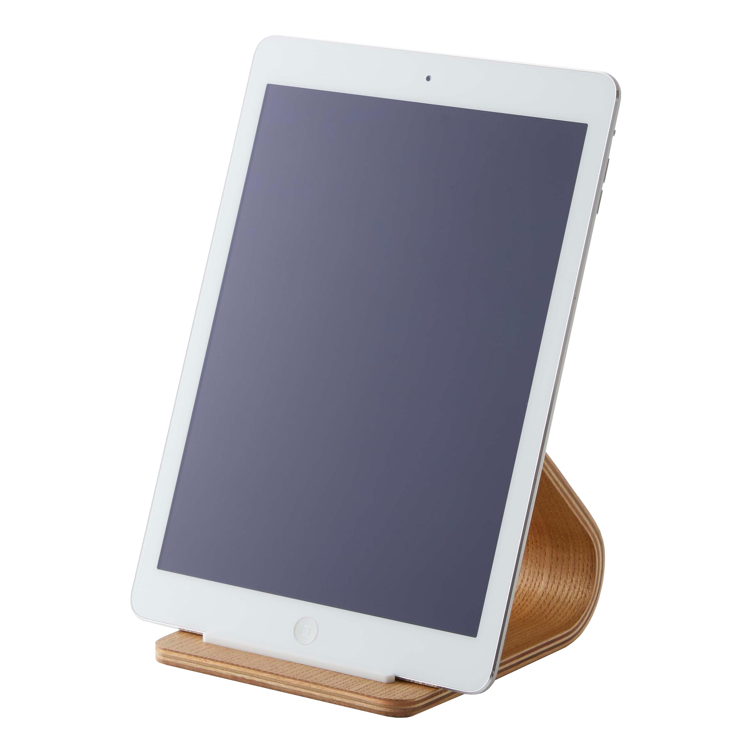 Yamazaki 7327 RIN Plywood Tablet Stand, beige, Plywood, Minimalist, 12 x 14 x 11.5 cm