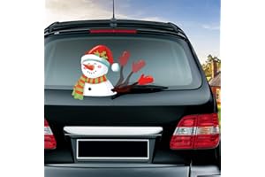 Nouiroy Christmas Rear Wiper Stickers,Christmas Waving Wiper Decals 3D Reusable Funny Christmas Decoration Vinyl Decals Waterproof Rear Window Wiper Decor (Snowman)